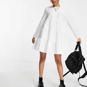 We the Free Lagenlook Boho Tiered Mini Dress Women Size M/L Cotton